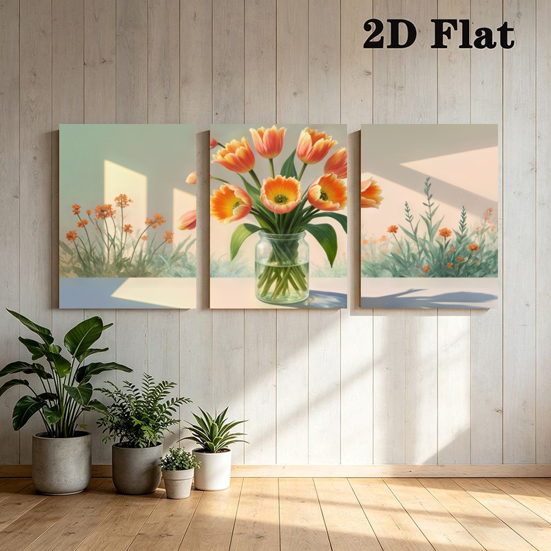 Lighting Effect Home Decor - 2D Flat, 2D Flat, 3pcs Modern