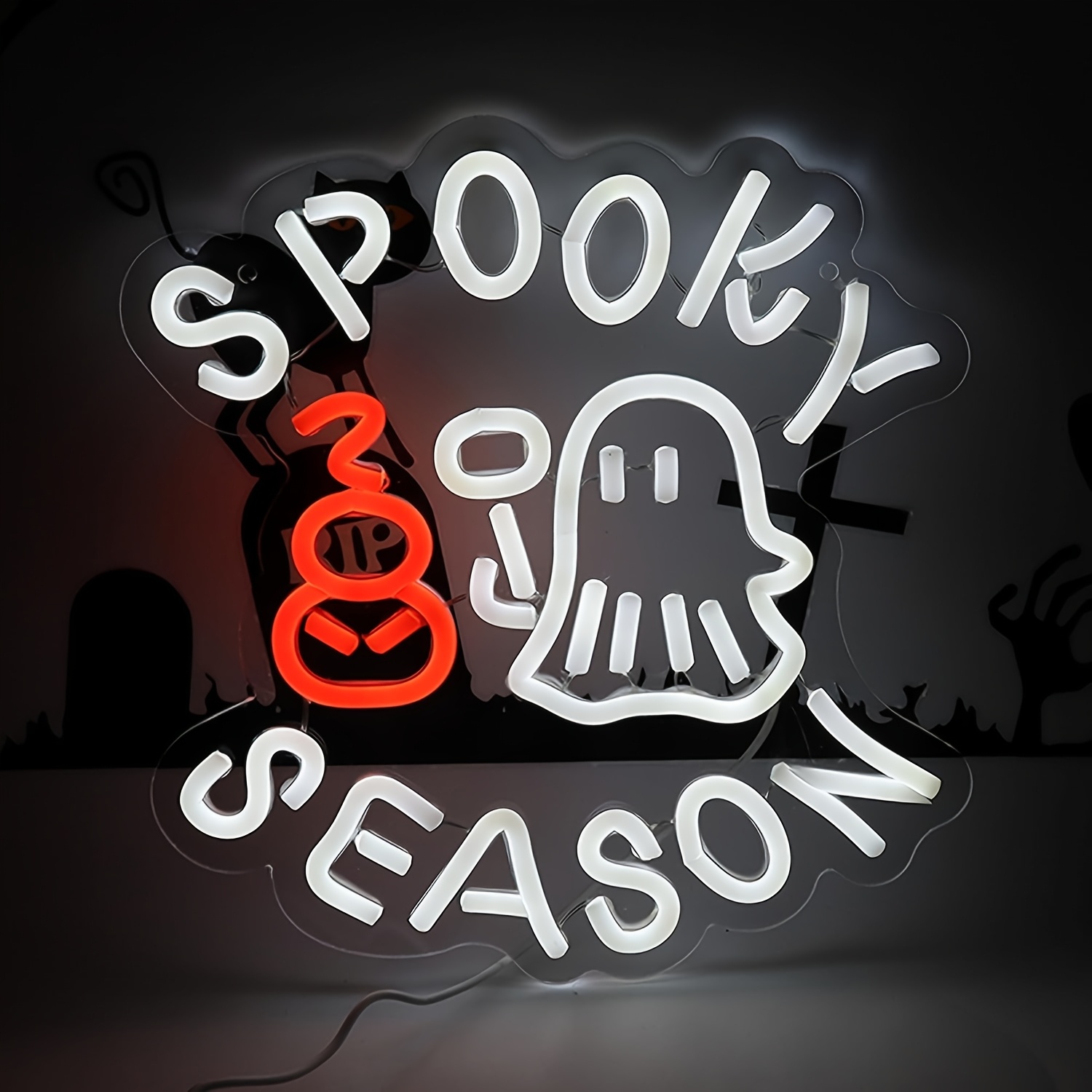 Spooky Season Neon Sign USB Di - огляд і ціна Lighting Room Decor Photo