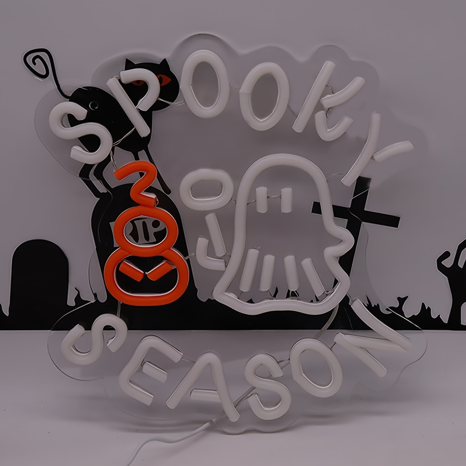 Spooky Season Neon Sign USB Di - огляд і ціна Lighting Room Decor Photo