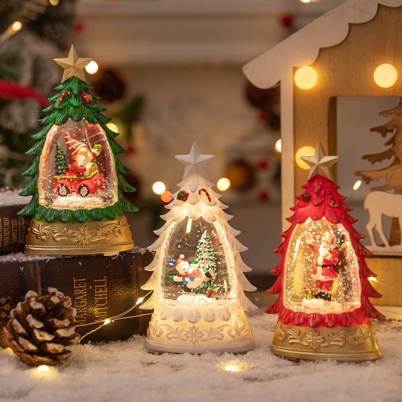 LED Christmas Tree Snow Globe  - огляд і ціна Lighting Effect Home Decor